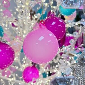 LIGHT PINK ILLUM GLASS ORNAMENT