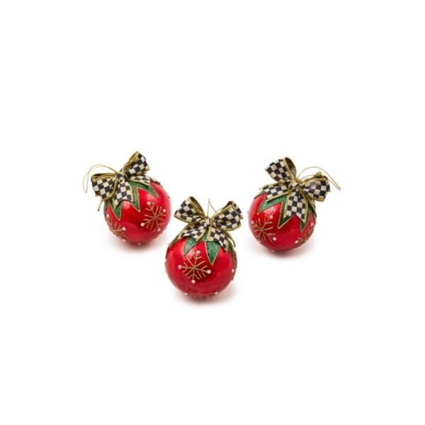 COZY CHRISTMAS CAPIZ BALL ORNAMENTS, SET OF 3 - MACKENZIE CHILDS