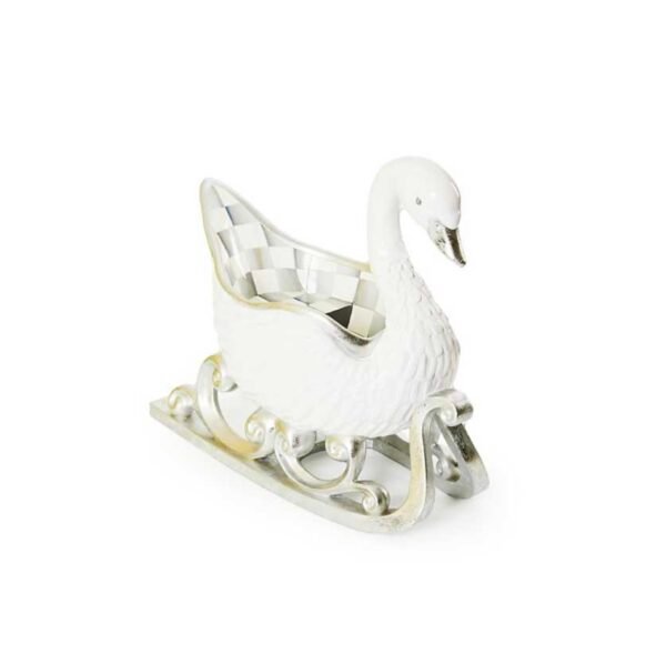 CRYSTAL PALACE SWAN SLEIGH FIGURINE - MACKENZIE CHILDS