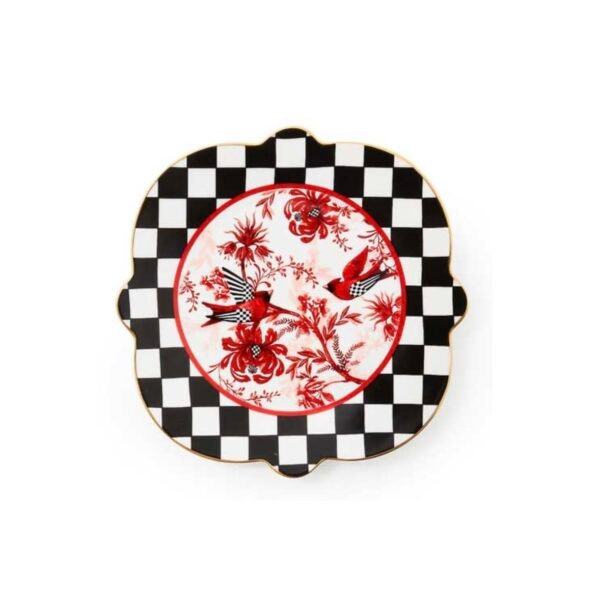 CARDINAL TOILE SALAD PLATE - MACKENZIE CHILDS