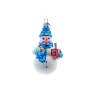 Happy Hanukkah Snowman Ornament