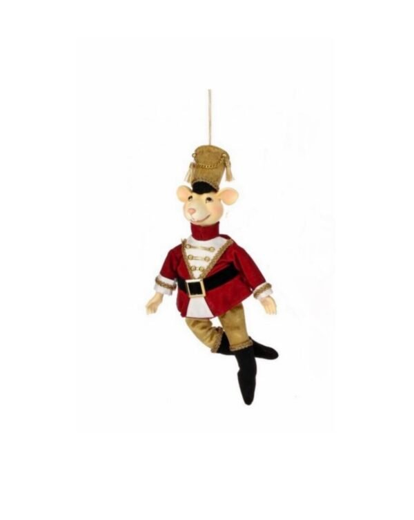 Screenshot 8" Velvet Dancing Soldier Mouse Ornament