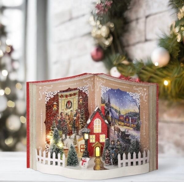 Screenshot 11.5" LED/BTY/TMR Village Caroling Storybook