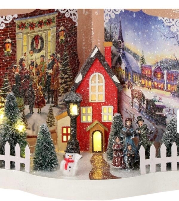 Screenshot 11.5" LED/BTY/TMR Village Caroling Storybook