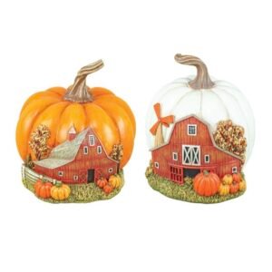 Barn Harvest Scene Pumpkin