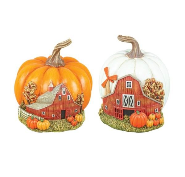 Barn Harvest Scene Pumpkin