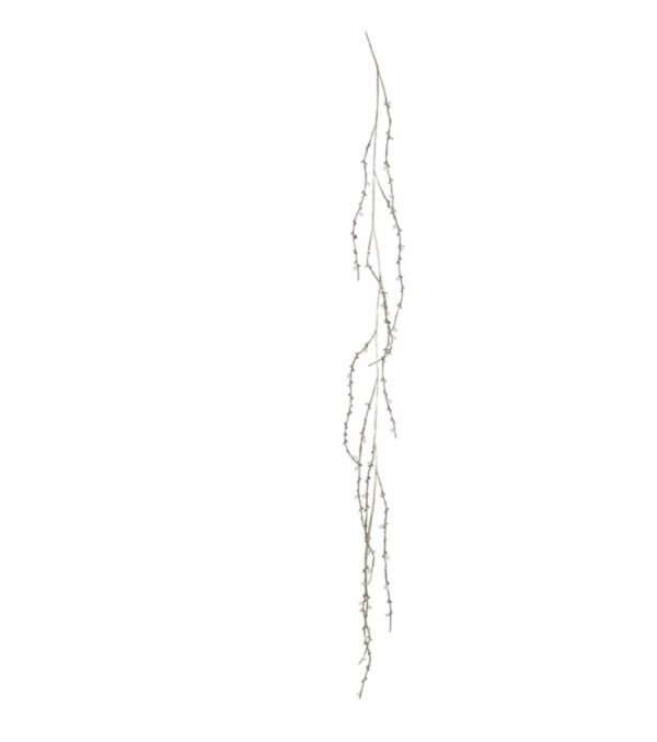 Faux Twig Garland w/ Acrylic Jewels & Glitter, Gold Finish