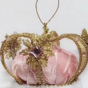 Pink Velvet w/ Jewel Royal Crown Ornament