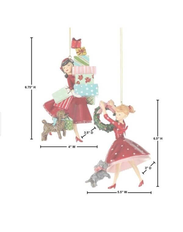 Retro Lady Decorating Ornaments