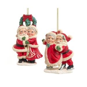 Traditional Nostalgic Mr and Mrs. Claus Ornament