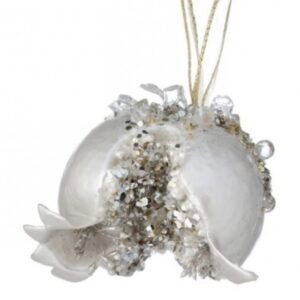 4.5" Heavy Jeweled Pomegranate/Leaf Ornament