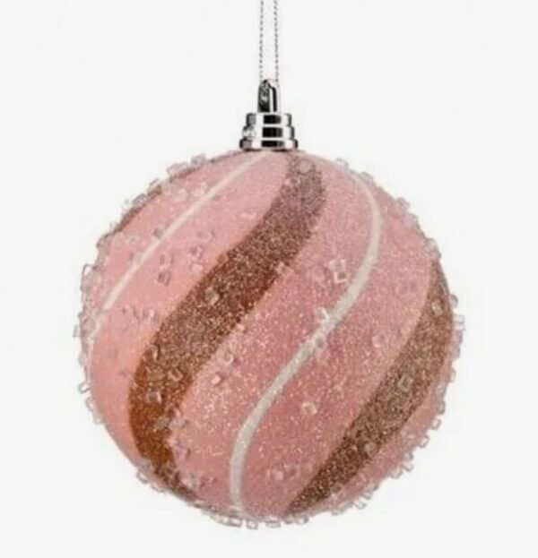 Sugar Peppermint Ball Ornament Set of 4