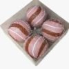 Sugar Peppermint Ball Ornament Set of 4