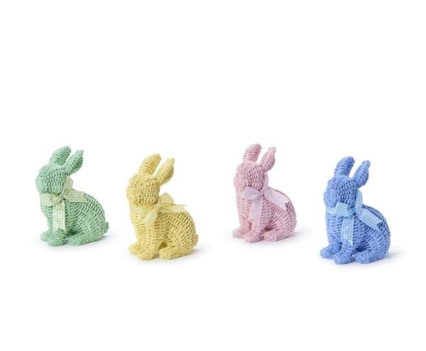 Basket Weave Pattern Easter Bunny With Bow