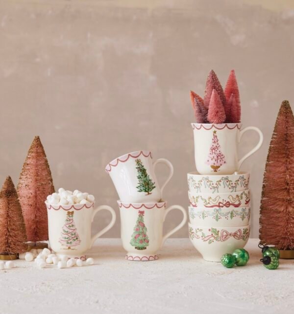 12 oz. Stoneware Mug with Christmas Tree