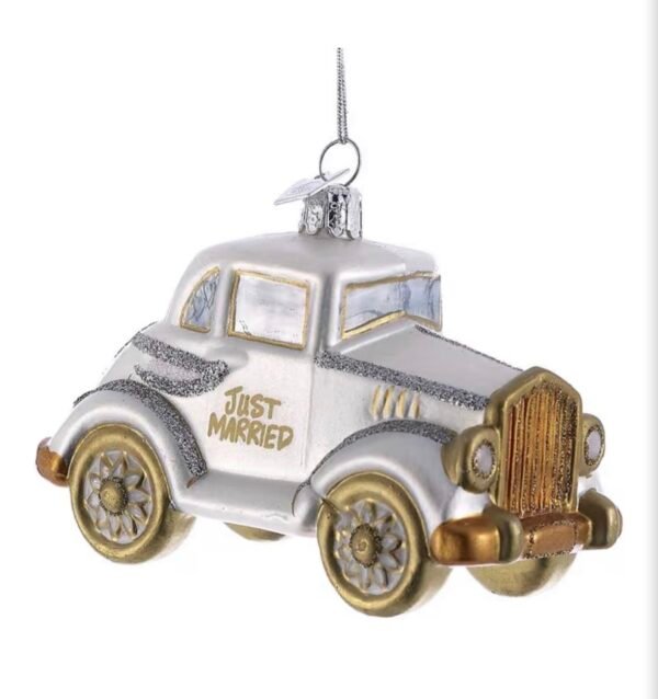 Screenshot Kurt Adler Noble Gems Just married wedding Car Glass Ornament