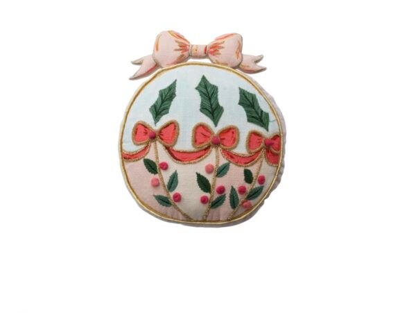 IMG_8501 Creative Co- Op Ornament Shaped Pillow with Embroidery & Velvet Back