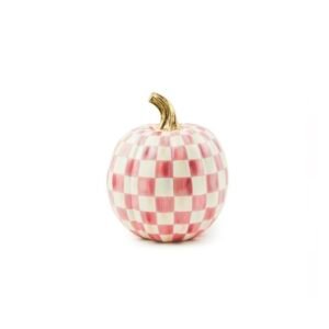 IMG_8974 MacKenzie -Childs Small Bubblegum Pink Check Pumpkin