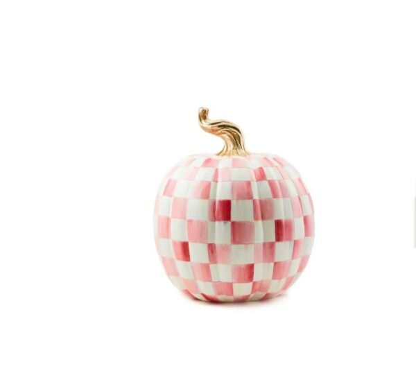 IMG_8976 MacKenzie-Childs Bubblegum Pink Large Check Pumpkin