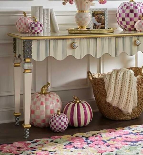 Screenshot MacKenzie-Childs Bubblegum Pink Large Check Pumpkin