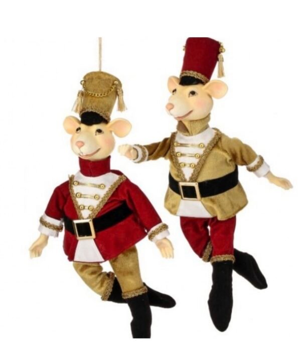 Screenshot 8" Velvet Dancing Soldier Mouse Ornament