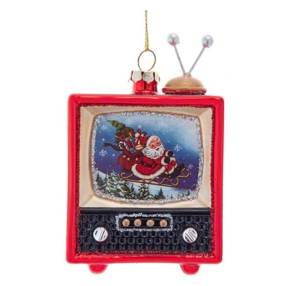 Retro Santa Tv Ornament