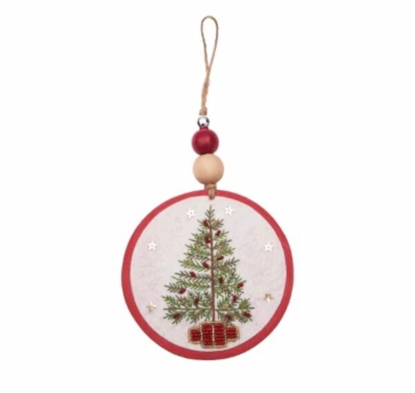 Screenshot Embroidered Disk Ornament with Christmas Tree