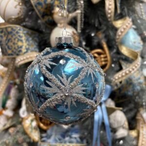 IMG_9634 Glass Shiny Sequin/Bead Snowflake Ornament