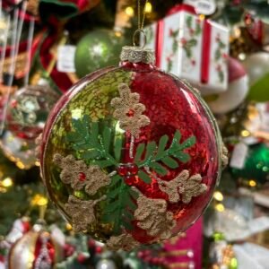 IMG_9637 Glass Holly Jewel Ball Ornament