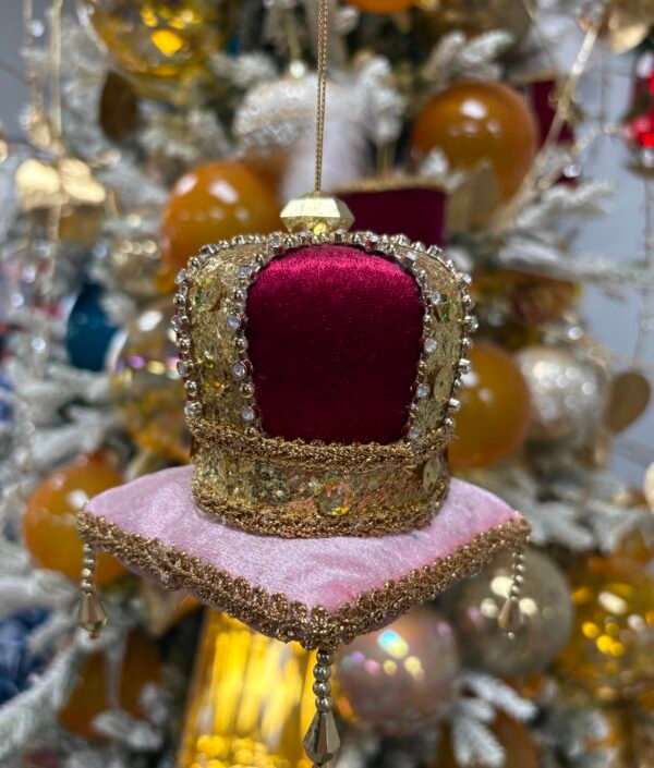 IMG_9656 Velvet Jewel Crown on Pillow Ornament
