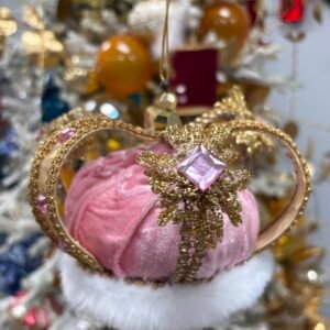 IMG_9657 Pink Velvet w/ Jewel Royal Crown Ornament
