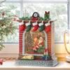 LED Lighted Five Stocking Fireplace Christmas Water Globe