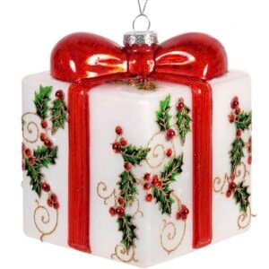 IMG_9735 Glass Holly Gift Box Ornament