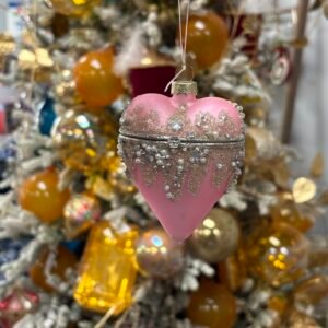 Glass Beaded Heart Locket Ornament